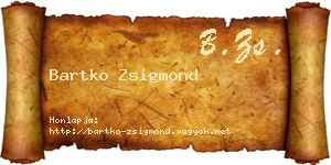 Bartko Zsigmond névjegykártya